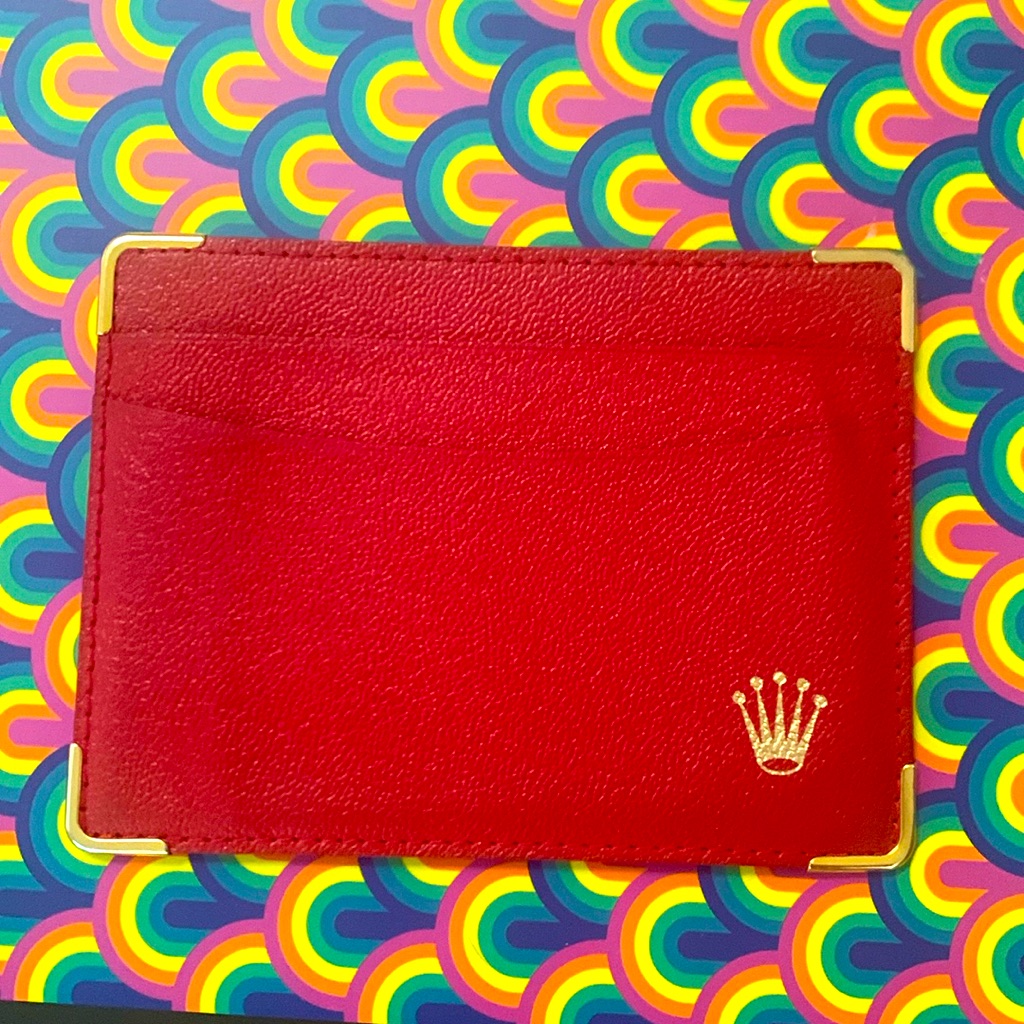 Rolex Authentic Like Brand New Geneva Red Leather Card WalletSleeve